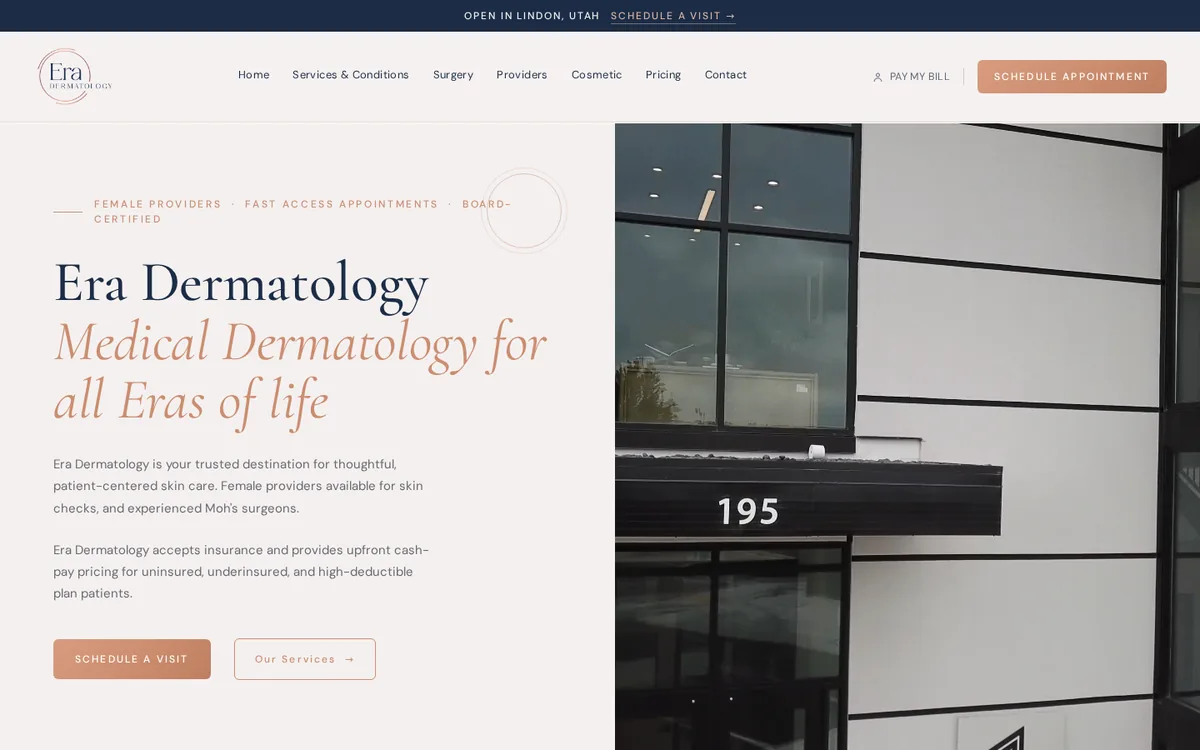 Era Dermatology website